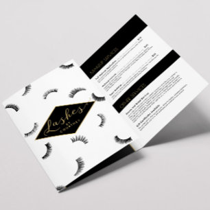 Veel wimpers Patroon Lash Salon Brochure Drieluik Kaart