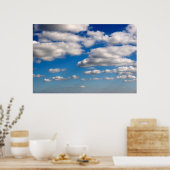 veel witte fluffelwolken poster (Keuken)
