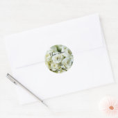 VEEL WITTE ROSSEN RONDE STICKER (Envelop)