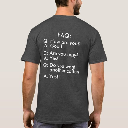 Veelgestelde vragen niet storen t-shirt (Achterkant)