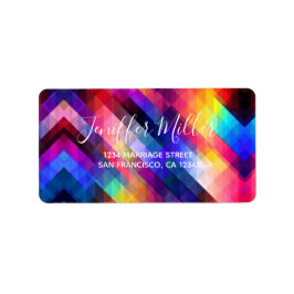 Veelhoek abstract kleurig patroon etiket