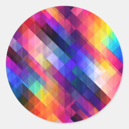 Veelhoek abstract kleurig patroon ronde sticker