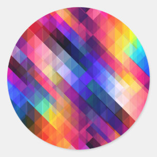 Veelhoek abstract kleurig patroon ronde sticker