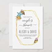 Veelhoek en seizoenshellen strandbruiloft: douche kaart (Voorkant)