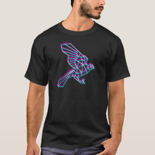 Veelhoek kale arend vliegen esthetische anaglyph k t-shirt