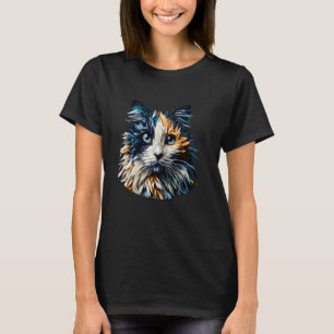 Veelhoek Kunst Balinese Kat Langharige Siamese T-shirt
