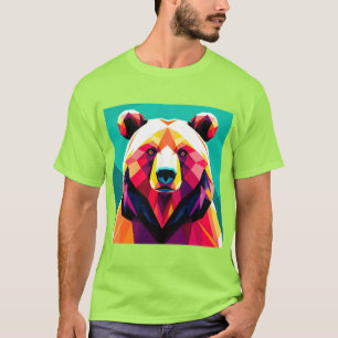 Veelhoekige Beer met Abstracte Stijl T-shirt