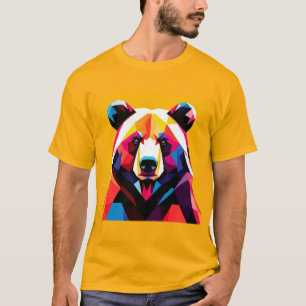 Veelhoekige Beer met Abstracte Stijl T-shirt