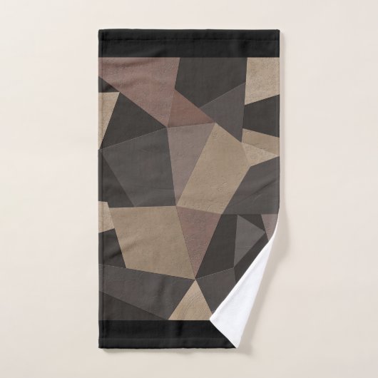 Veelhoekige driehoeken geometrische afdrukbruine k bad handdoek (Handdoek)