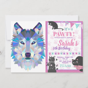 Veelhoekige geometrische wolvenkop kaart