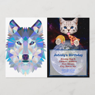 Veelhoekige geometrische wolvenkop kaart