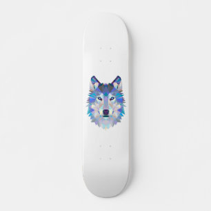 Veelhoekige geometrische wolvenkop skateboard
