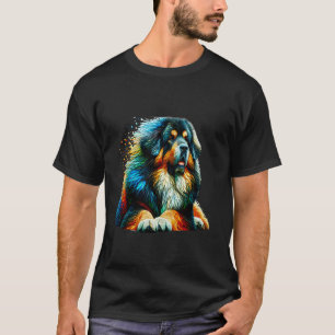 Veelhoekige kunst Tibetaanse Mastiff T-shirt