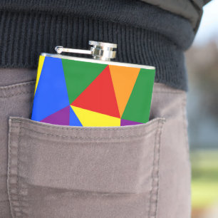 Veelhoekregenboogpatroon Heupfles