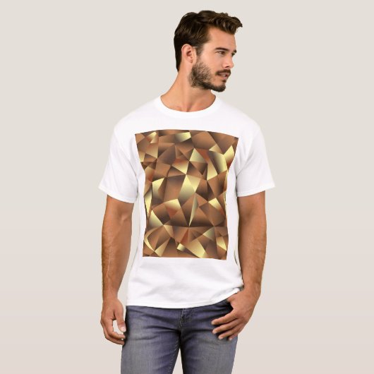 Veelhoeksachtergrond: Abstracte getextureerde kuns T-shirt (Voorkant volledig)