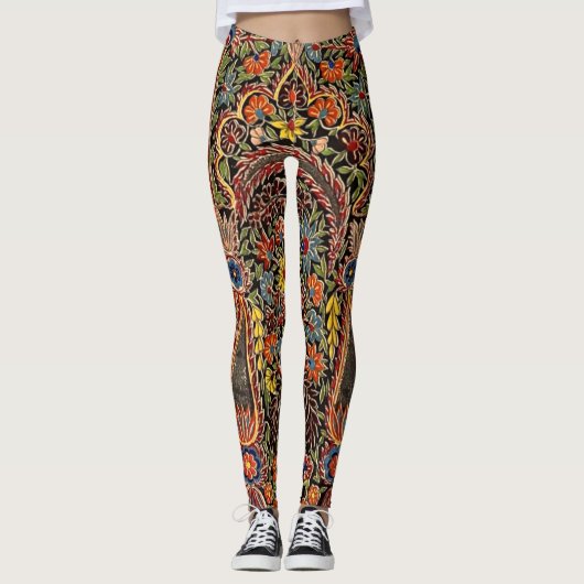 veelkleurig bloemmotief leggings (Voorkant)
