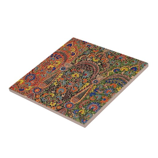 veelkleurig bloemmotief tegeltje (Zijkant)