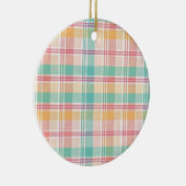 veelkleurig geblokt plaid keramisch ornament (Rechts)