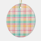veelkleurig geblokt plaid keramisch ornament (Links)