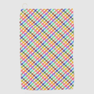 Veelkleurig Gingham Plaid Pattern Design Golfhanddoek