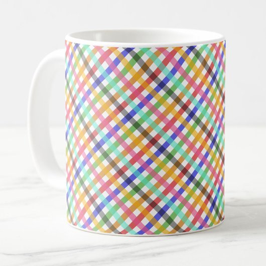 Veelkleurig Gingham Plaid Pattern Design Koffiemok