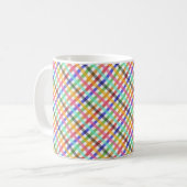Veelkleurig Gingham Plaid Pattern Design Koffiemok (Voorkant links)