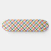 Veelkleurig Gingham Plaid Pattern Design Skateboard (Horizontaal)