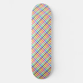 Veelkleurig Gingham Plaid Pattern Design Skateboard (Voorkant)
