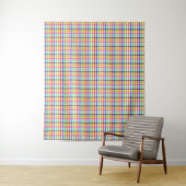Veelkleurig Gingham Plaid Pattern Design Wandkleed (In situ)