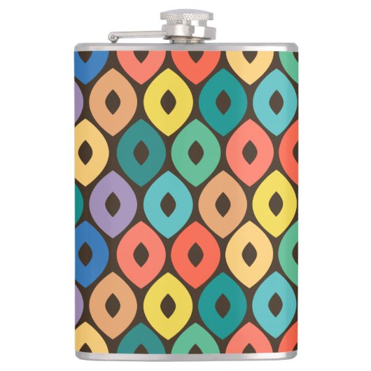 veelkleurig ogee-patroon heupfles (Voorkant)