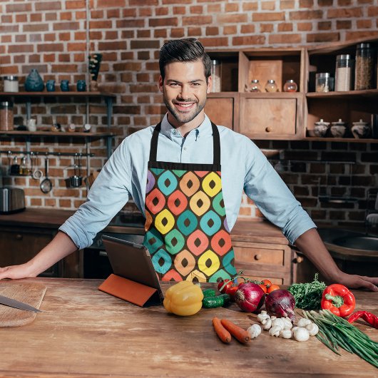 veelkleurig ogee-patroon schort