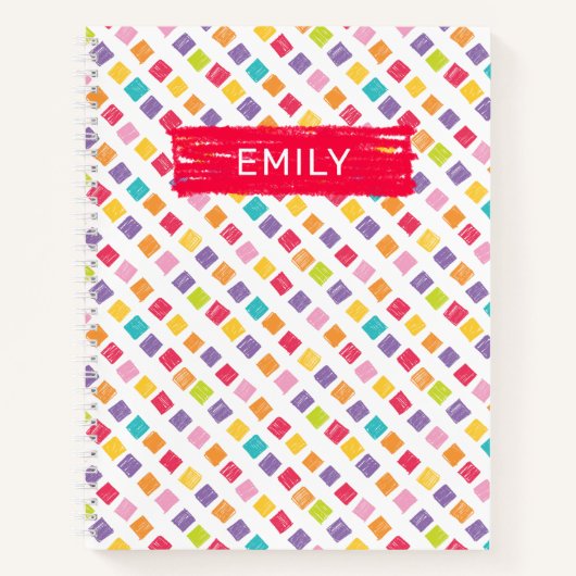 Veelkleurig patroon van kleurpotloden notitieboek (Voorkant)