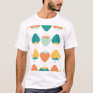 Veelkleurige aardbeien: vruchtpatroon. t-shirt