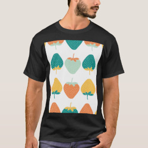 Veelkleurige aardbeien: vruchtpatroon. t-shirt
