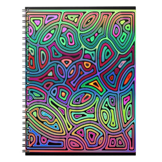 veelkleurige abstracte vormen notitieboek (Voorkant)