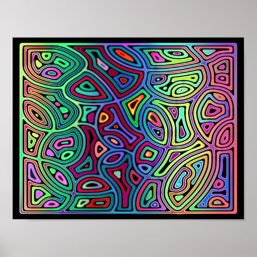 veelkleurige abstracte vormen poster (Voorkant)