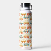 veelkleurige auto's patroon waterfles (Achterkant)