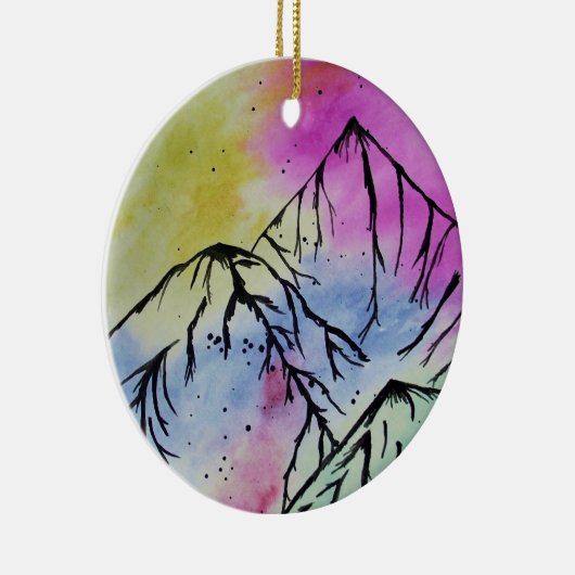 Veelkleurige bergkunst ornament (Rechts)