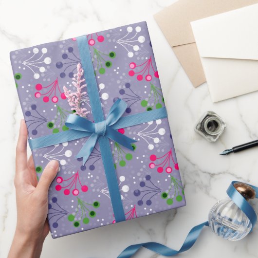 Veelkleurige bes eenvoudig patroon retro sixties cadeaupapier (Geschenken)