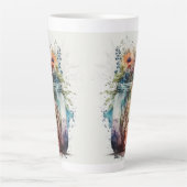 Veelkleurige bloemen #6 latte mok (Voorkant)