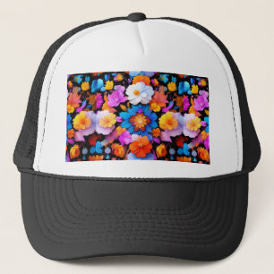 Veelkleurige bloemen Patroon-68577 Trucker Pet