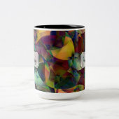 Veelkleurige, caleidoscopische Abstracte kunst w / Tweekleurige Koffiemok (Center)