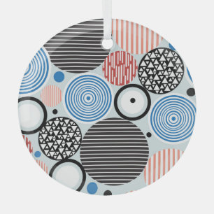 Veelkleurige cirkels, grafisch patroonontwerp. glas ornament