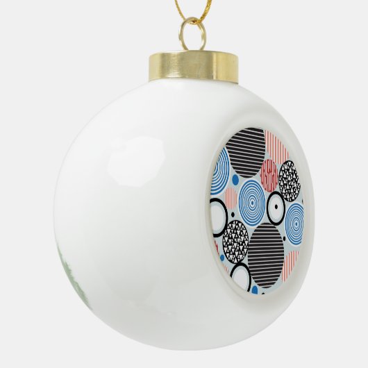 Veelkleurige cirkels, grafisch patroonontwerp. keramische bal ornament (Links)