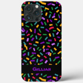 veelkleurige confetti zwart Case-Mate iPhone case (Achterkant)