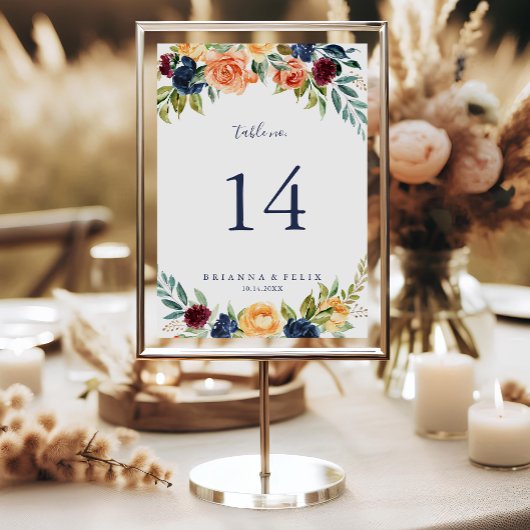 Veelkleurige Elegante Bloemenbruiloft Kaart
