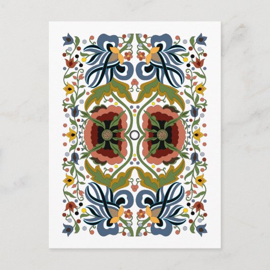 Veelkleurige Estse volkskunst bloemenpatroon Briefkaart (Voorkant)