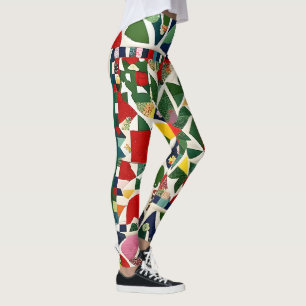 Veelkleurige folk patroon leggings