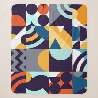 Veelkleurige Geometrisch: Primitieve Shapes Fusion Sherpa Deken