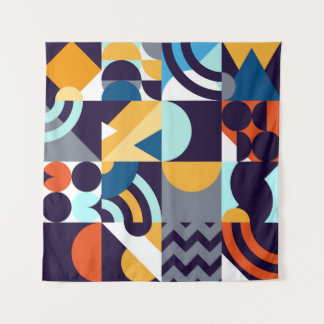 Veelkleurige Geometrisch: Primitieve Shapes Fusion Wandkleed